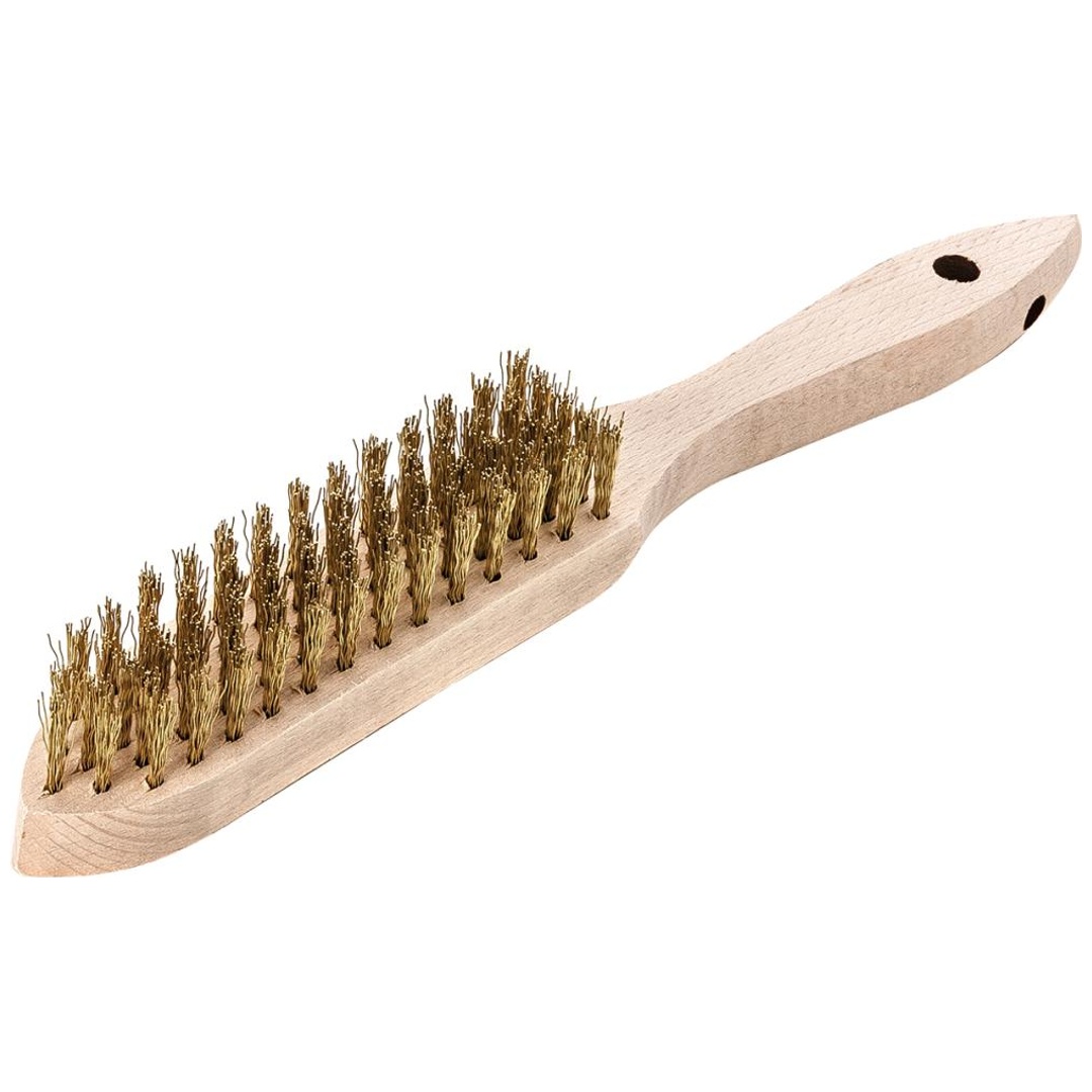 Lessmann Handdrahtbürste Messing gewellt 0,35mm 5-reihig