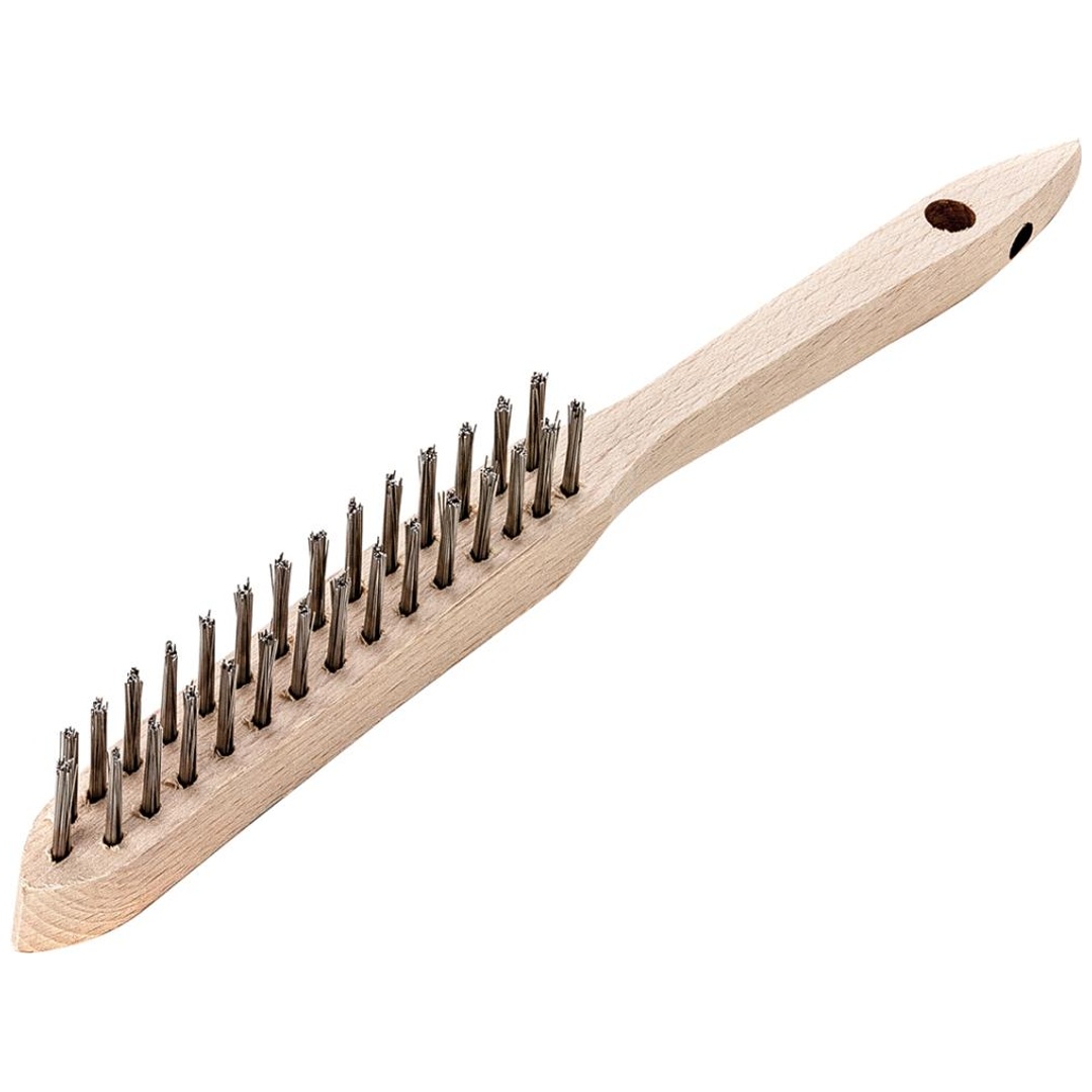Lessmann Handdrahtbürste Stahl glatt 0,35mm 2-reihig
