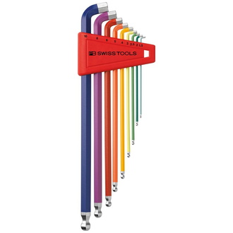 Swiss Tools Winkelschraubendreher- Satz im Kunststoffhalter 9-teilig 1,5-10mm 100GradRainbow