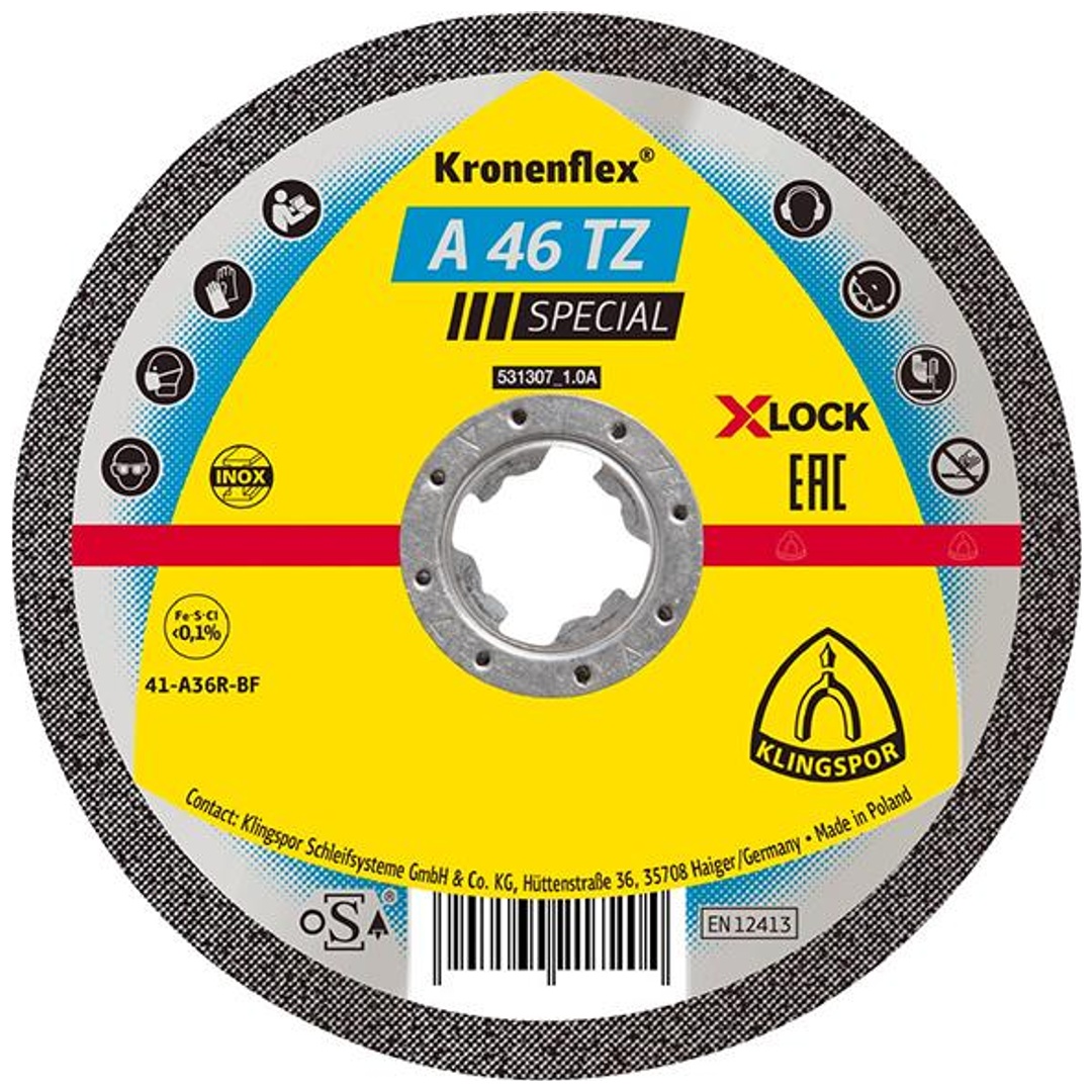 Klingspor A 46 TZ Trennscheiben X-LOCK, 125 x 1,6 mm gerade