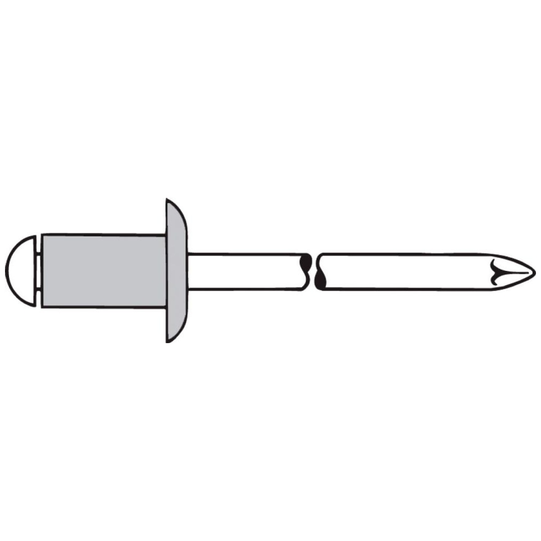 Gesipa Blindniete STANDARD - Aluminium / Stahl, verzinkt - Flachrundkopf - 4,8 x 8, Klemmbereich 3-4,5 mm
