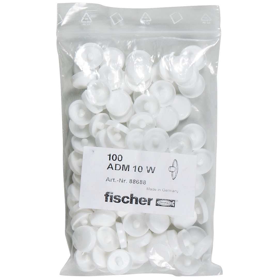 Fischer Abdeckkappe ADM 10 W weiß