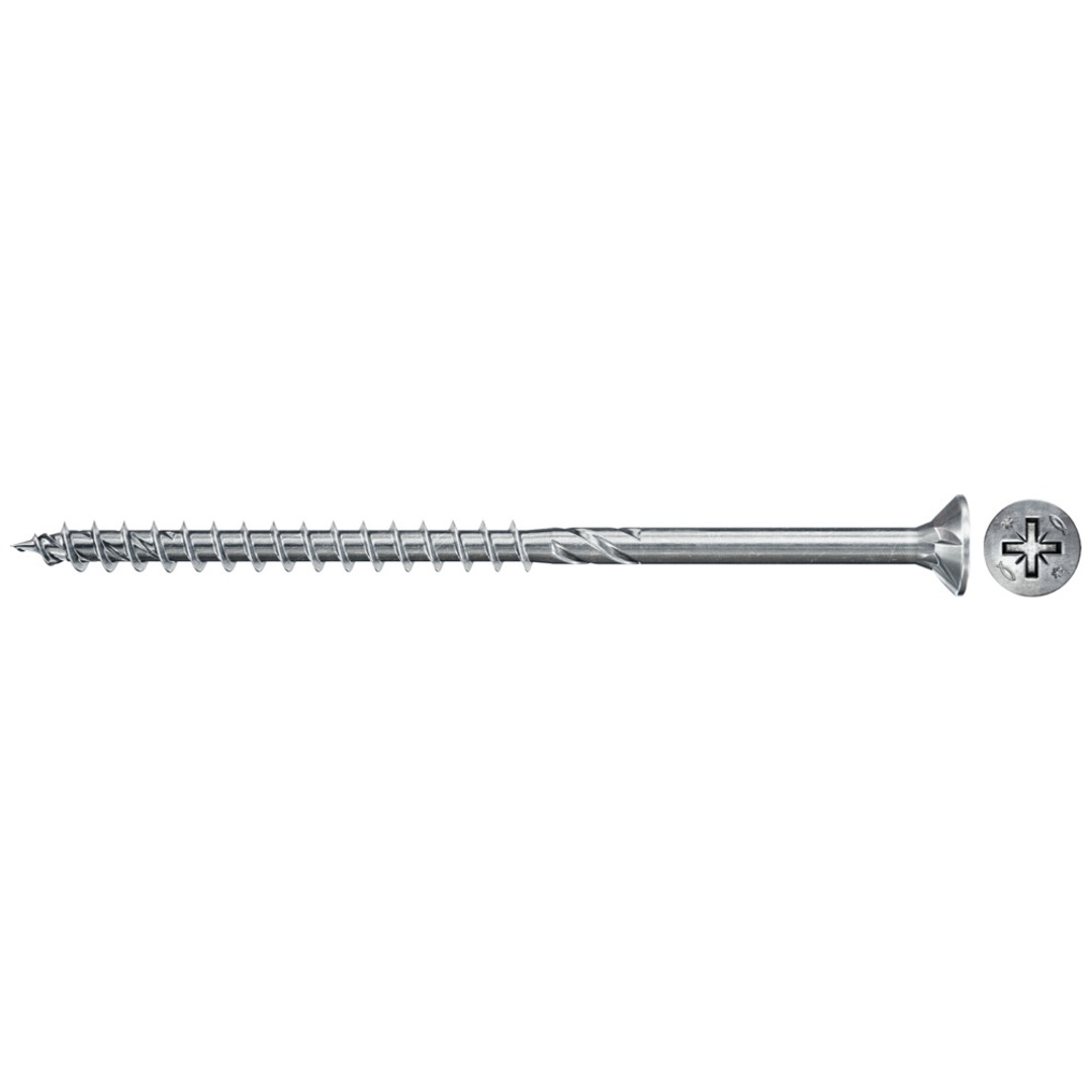 Fischer PowerFast II Spanplattenschraube 4,5 x 50 mm, Senkkopf, Kreuzschlitz Pozidriv, verzinkt blau, Teilgewinde, VE 50