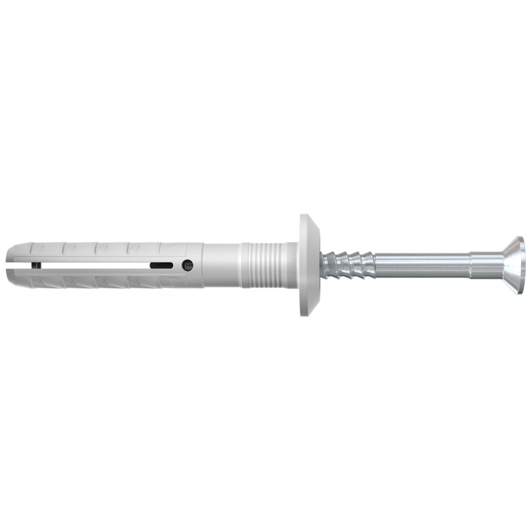 Fischer Nageldübel N 6 x 30/1 P Pilzkopf und Nagelschraube gvz (VPE 100 Stk)
