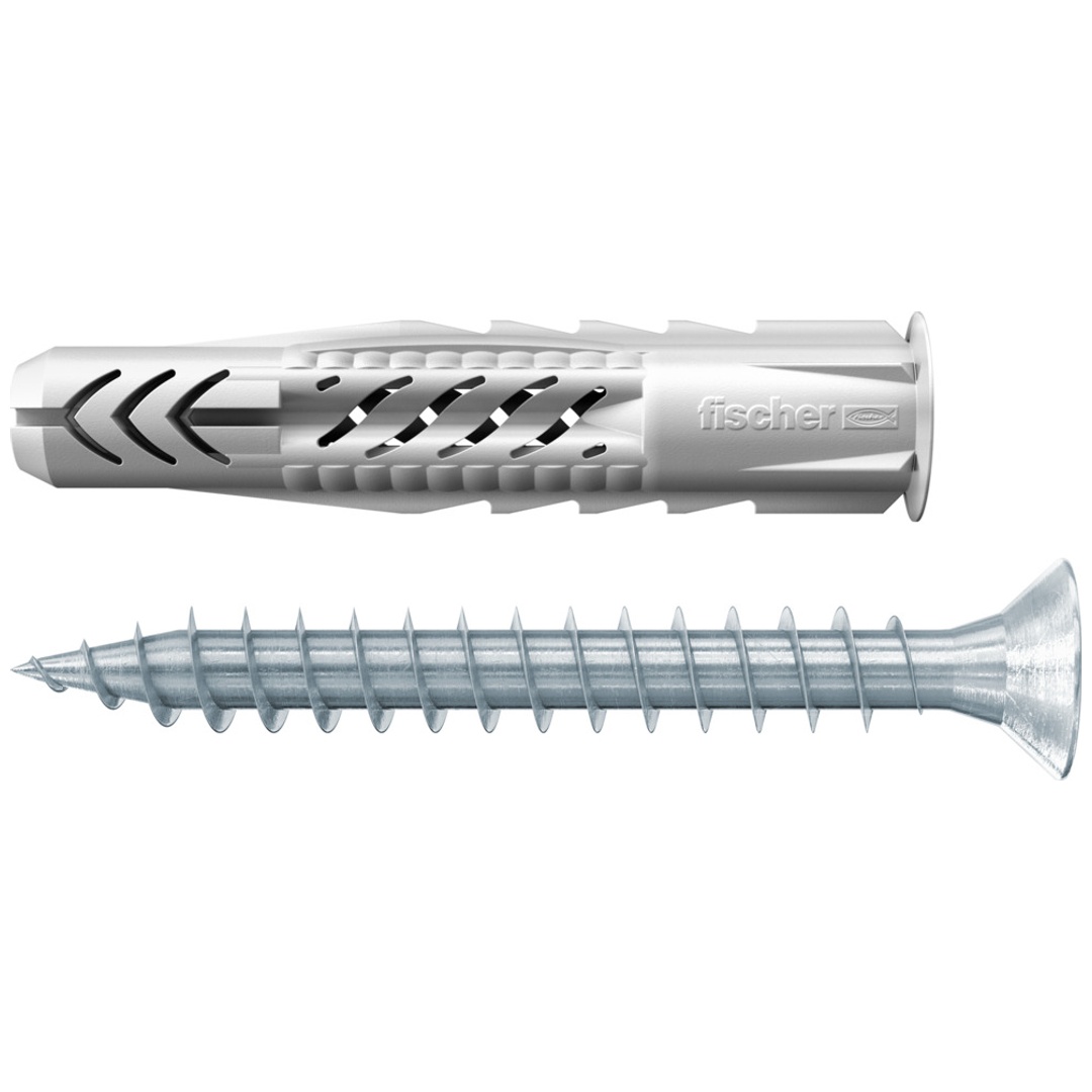 Fischer Universaldübel UX 6 x 50 R S/20 mit Rand und Schraube
