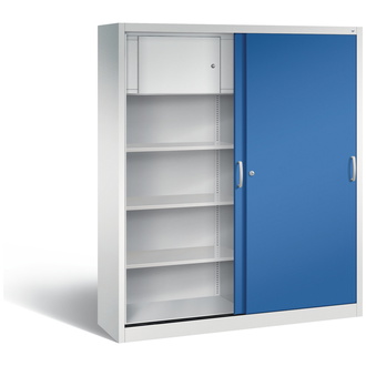 C+P Schiebetürenschrank Acurado-2000 1600 x 1950 x 400 lichtgrau/enzianblau, Modell 2140-100