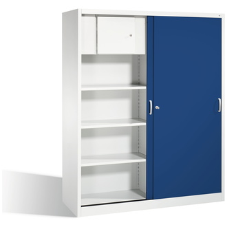 C+P Schiebetürenschrank Acurado-2000 1600 x 1950 x 500 lichtgrau/enzianblau, Modell 2150-100