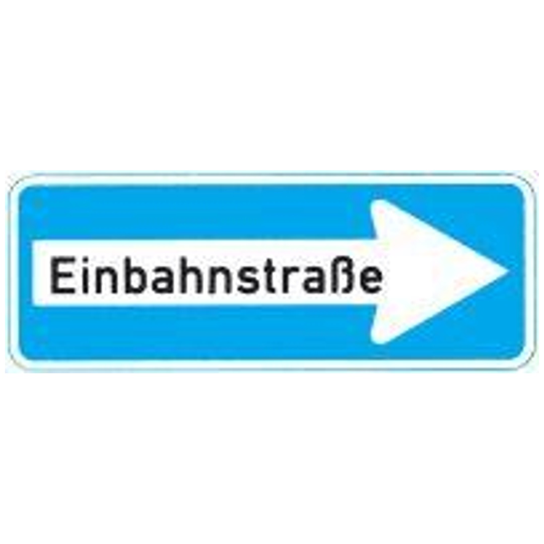Verkehrszeichen 220-20, 800x300 mm, Einbahnstraße rechts, RAL-Gütezeichen Folie RA2