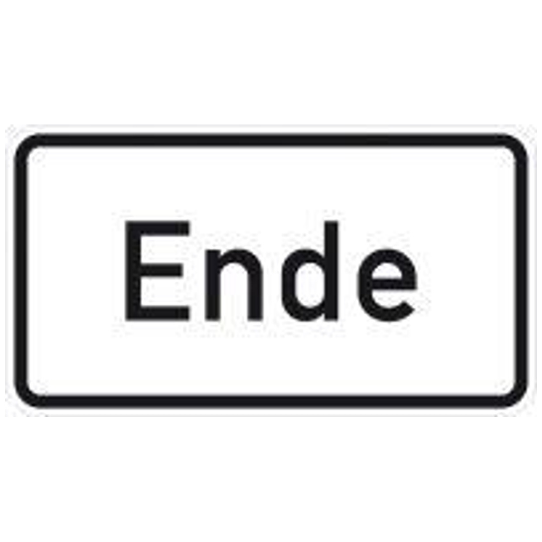 Zusatzschild 1012-31, 330x600 mm, Ende, RAL-Gütezeichen Folie RA2