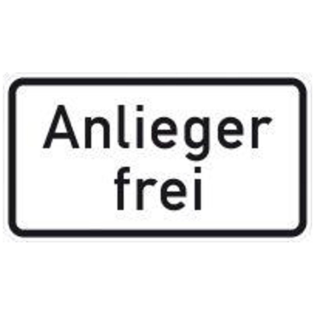 Zusatzschild 1020-30, 330x600 mm, Anlieger frei, RAL-Gütezeichen Folie RA2
