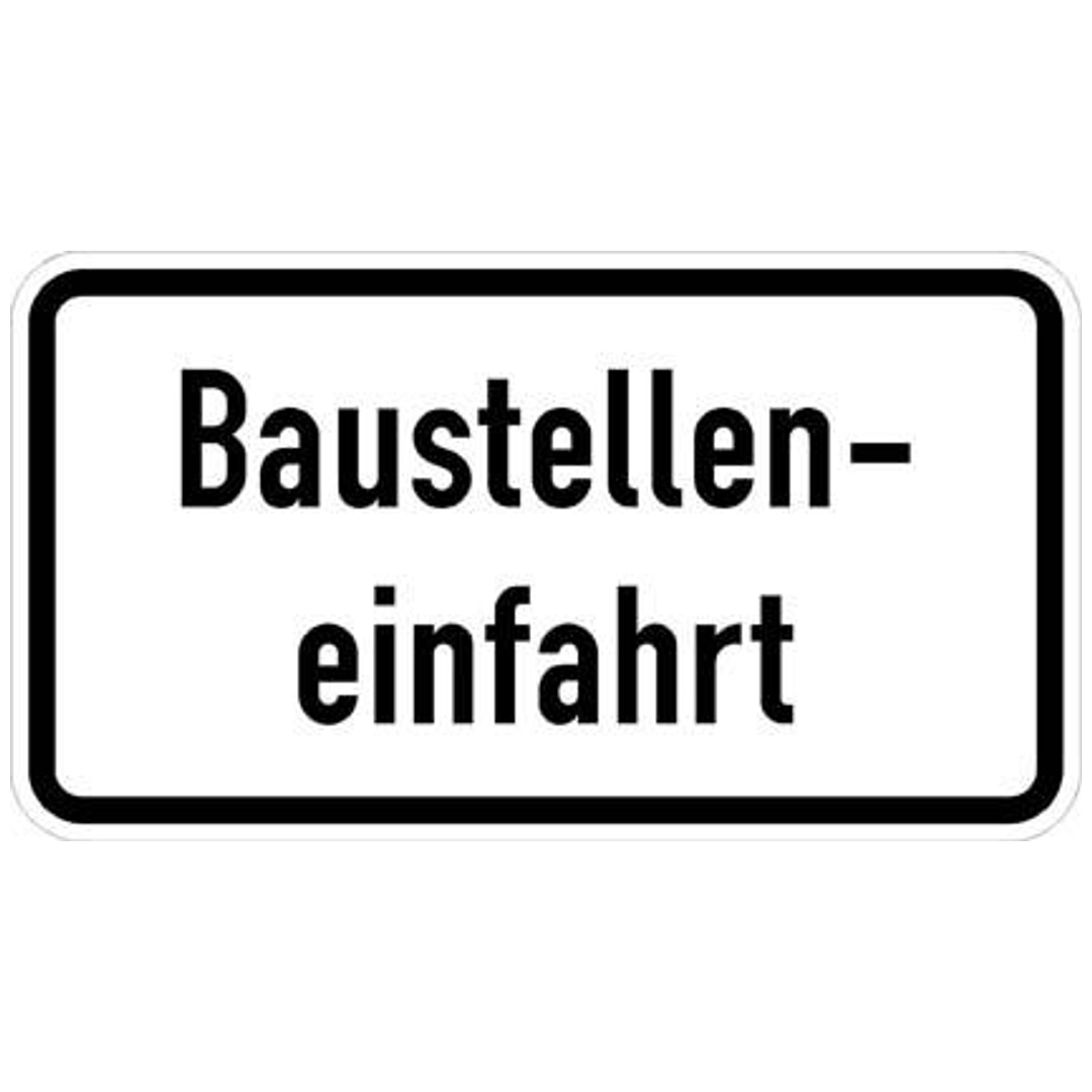 Warn- und Hinweisschild 28, 600x330 mm, Baustelleneinfahrt, RAL-Gütezeichen Folie RA1
