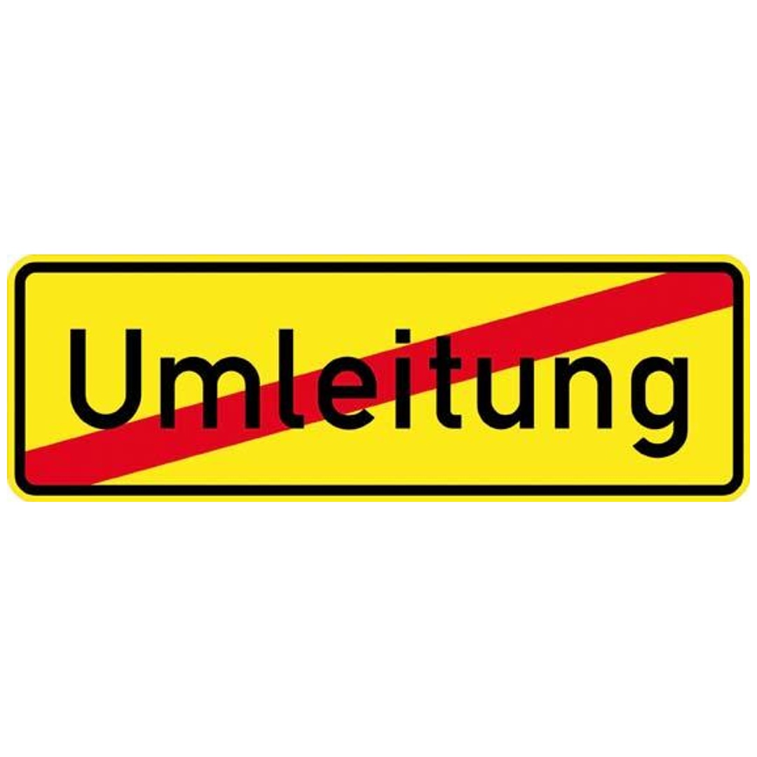 Verkehrszeichen 457.2, 1050x350 mm, Ende der Umleitung, RAL-Gütezeichen Folie RA2