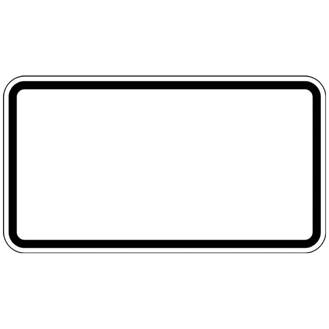 Zusatzschild blanko, 330x600 mm Grund weiß - Rand schwarz, RAL-Gütezeichen Folie RA2