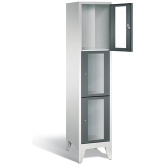 C+P Schließfachschrank Classic, 3 Fächer 420 x 1850 x 500 anthrazitgrau/lichtgrau, Modell 8010A123