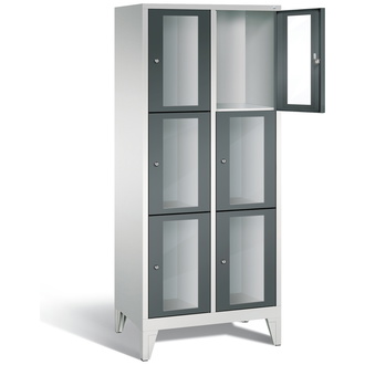 C+P Schließfachschrank Classic, 6 Fächer 810 x 1850 x 500 anthrazitgrau/lichtgrau, Modell 8010A223