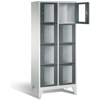 C+P Schließfachschrank Classic, 8 Fächer 810 x 1850 x 500 anthrazitgrau/lichtgrau, Modell 8010A224