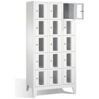 C+P Schließfachschrank Classic, 15 Fächer 900 x 1850 x 500 lichtgrau/lichtgrau, Modell 8010A305