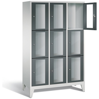 C+P Schließfachschrank Classic, 9 Fächer 1200 x 1850 x 500 anthrazitgrau/lichtgrau, Modell 8010A323