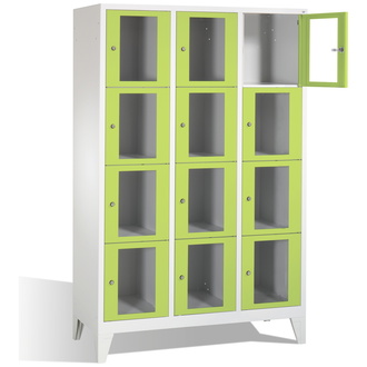 C+P Schließfachschrank Classic, 12 Fächer 1200 x 1850 x 500 viridingrün/lichtgrau, Modell 8010A324