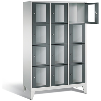 C+P Schließfachschrank Classic, 12 Fächer 1200 x 1850 x 500 anthrazitgrau/lichtgrau, Modell 8010A324