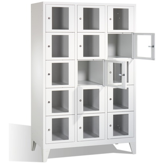 C+P Schließfachschrank Classic, 15 Fächer 1200 x 1850 x 500 lichtgrau/lichtgrau, Modell 8010A325