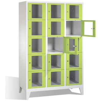 C+P Schließfachschrank Classic, 15 Fächer 1200 x 1850 x 500 viridingrün/lichtgrau, Modell 8010A325