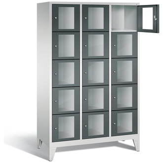 C+P Schließfachschrank Classic, 15 Fächer 1200 x 1850 x 500 anthrazitgrau/lichtgrau, Modell 8010A325