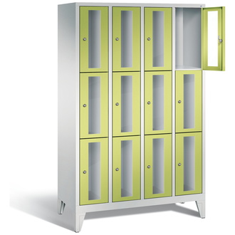 C+P Schließfachschrank Classic, 12 Fächer 1190 x 1850 x 500 viridingrün/lichtgrau, Modell 8010A403