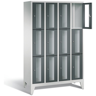 C+P Schließfachschrank Classic, 12 Fächer 1190 x 1850 x 500 anthrazitgrau/lichtgrau, Modell 8010A403