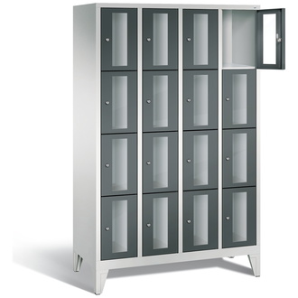 C+P Schließfachschrank Classic, 16 Fächer 1190 x 1850 x 500 anthrazitgrau/lichtgrau, Modell 8010A404