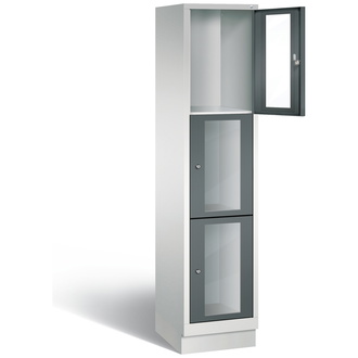 C+P Schließfachschrank Classic, 3 Fächer 420 x 1800 x 500 anthrazitgrau/lichtgrau, Modell 8020A123