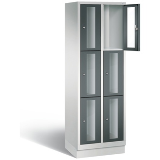 C+P Schließfachschrank Classic, 6 Fächer 610 x 1800 x 500 anthrazitgrau/lichtgrau, Modell 8020A203