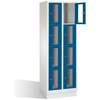 C+P Schließfachschrank Classic, 8 Fächer 610 x 1800 x 500 enzianblau/lichtgrau, Modell 8020A204