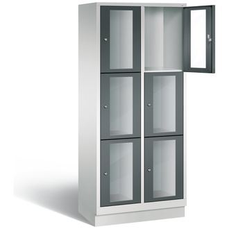 C+P Schließfachschrank Classic, 6 Fächer 810 x 1800 x 500 anthrazitgrau/lichtgrau, Modell 8020A223