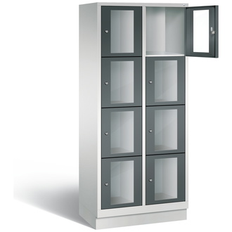 C+P Schließfachschrank Classic, 8 Fächer 810 x 1800 x 500 anthrazitgrau/lichtgrau, Modell 8020A224