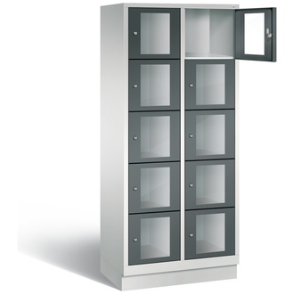 C+P Schließfachschrank Classic, 10 Fächer 810 x 1800 x 500 anthrazitgrau/lichtgrau, Modell 8020A225