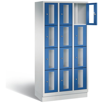 C+P Schließfachschrank Classic, 12 Fächer 900 x 1800 x 500 enzianblau/lichtgrau, Modell 8020A304