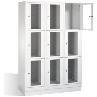 C+P Schließfachschrank Classic, 9 Fächer 1200 x 1800 x 500 lichtgrau/lichtgrau, Modell 8020A323