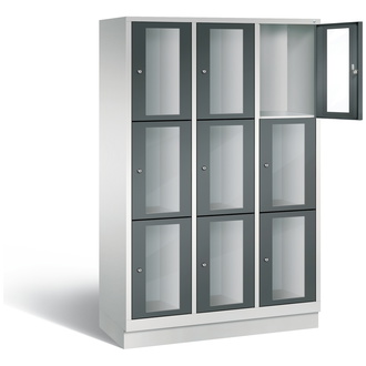 C+P Schließfachschrank Classic, 9 Fächer 1200 x 1800 x 500 anthrazitgrau/lichtgrau, Modell 8020A323