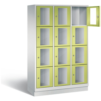 C+P Schließfachschrank Classic, 12 Fächer 1200 x 1800 x 500 viridingrün/lichtgrau, Modell 8020A324