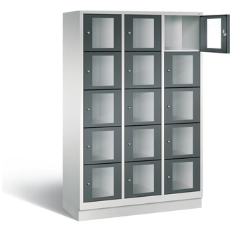 C+P Schließfachschrank Classic, 15 Fächer 1200 x 1800 x 500 anthrazitgrau/lichtgrau, Modell 8020A325