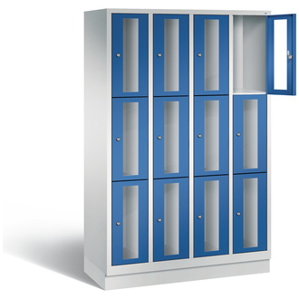 C+P Schließfachschrank Classic, 12 Fächer 1190 x 1800 x 500 enzianblau/lichtgrau, Modell 8020A403