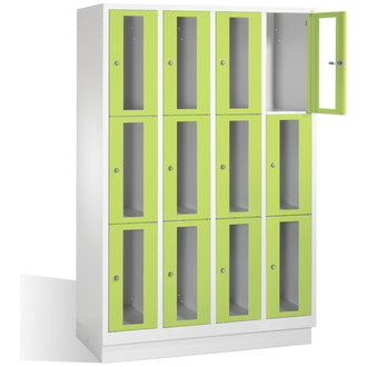 C+P Schließfachschrank Classic, 12 Fächer 1190 x 1800 x 500 viridingrün/lichtgrau, Modell 8020A403