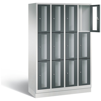 C+P Schließfachschrank Classic, 12 Fächer 1190 x 1800 x 500 anthrazitgrau/lichtgrau, Modell 8020A403