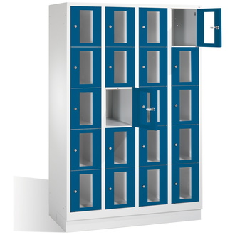 C+P Schließfachschrank Classic, 20 Fächer 1190 x 1800 x 500 enzianblau/lichtgrau, Modell 8020A405