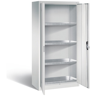 C+P Umweltschrank mit Stahlwannen, 930 x 1950 x 500 lichtgrau/lichtgrau, Modell 8921-315