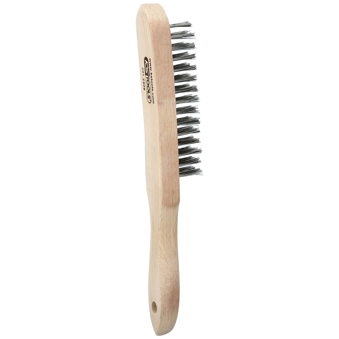 KS Tools 201.2306 Brosse à fil en acier inoxydable 4 rangées, 290 mm