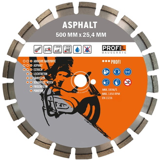 PROFIL Diamantscheibe für Asphalt 500 x 25,4 mm