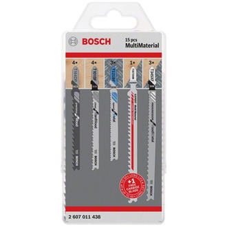 Bosch 15-tlg. Stichsägeblatt-Set für Multimaterial, T-Schaft