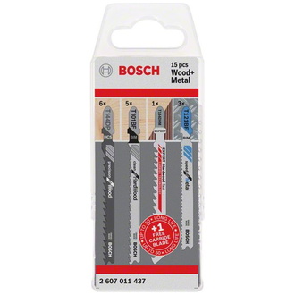 Bosch 15-tlg. Stichsägeblatt-Set für Holz und Metall, T-Schaft